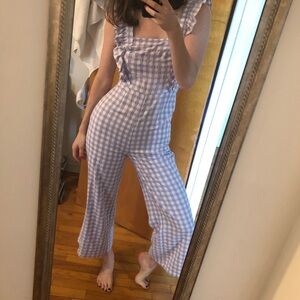 UO Lavender Gingham Jumpsuit